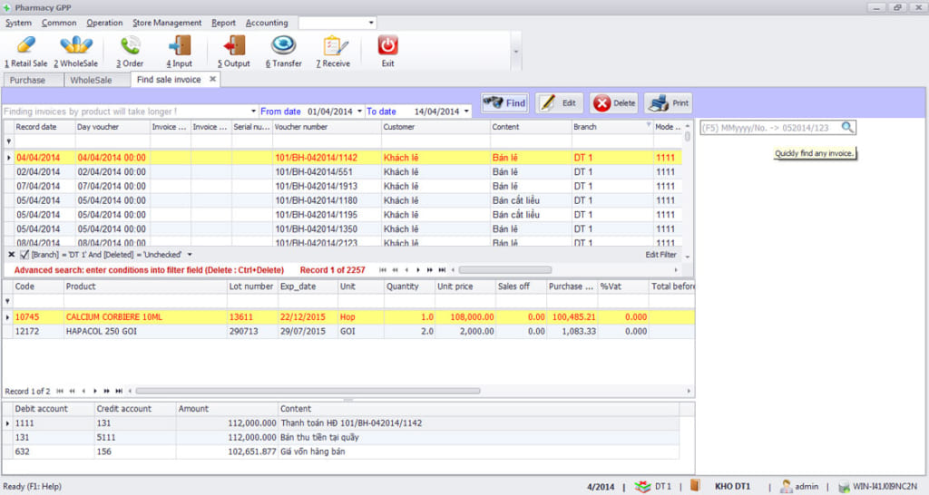 Pharmacy GPP - Sales Management Software - Tracking Sales invoice